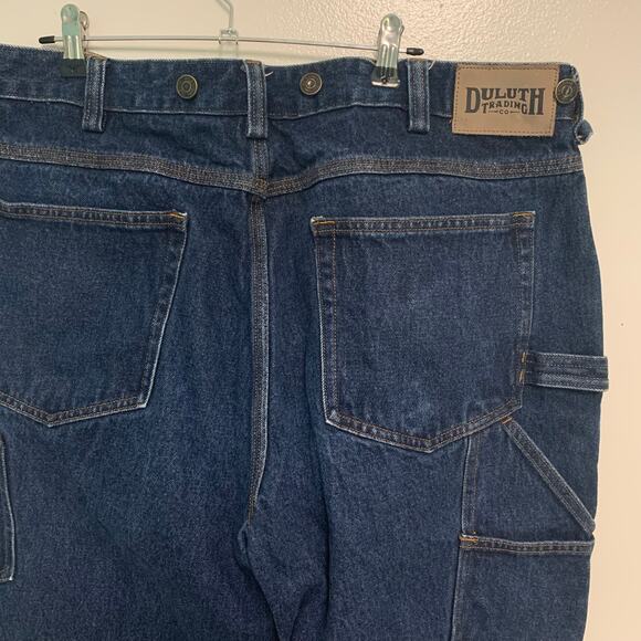 Duluth Trading Co. Men's Dark Wash Straight Leg Cotton Jeans Size 38x32 - Picture 5 of 5